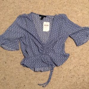 Polka dot crop top NWOT